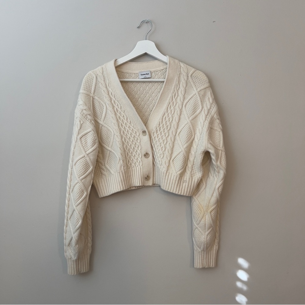 Aritzia Sunday Best COOPER CARDIGAN in Whisper White